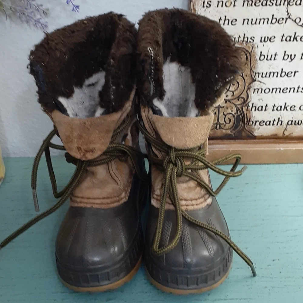 Sorel Kids Brown and Dark Gray Snow Boots